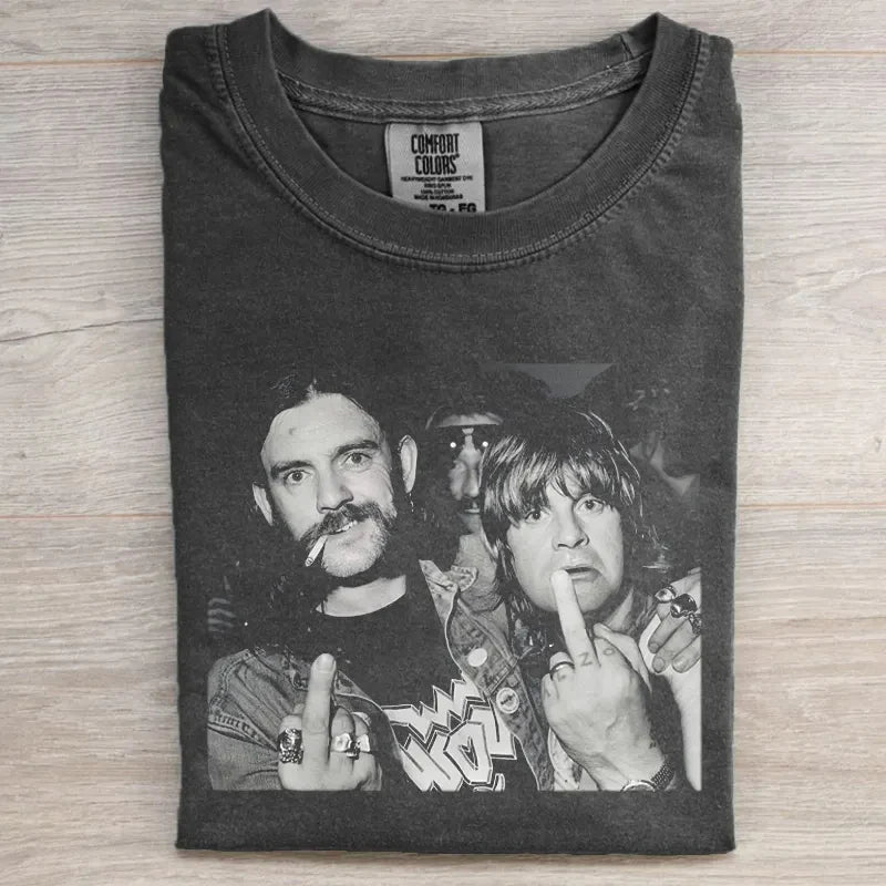 Lemmy and Ozzy Middle Finger Heavy Metal Fan T-shirt