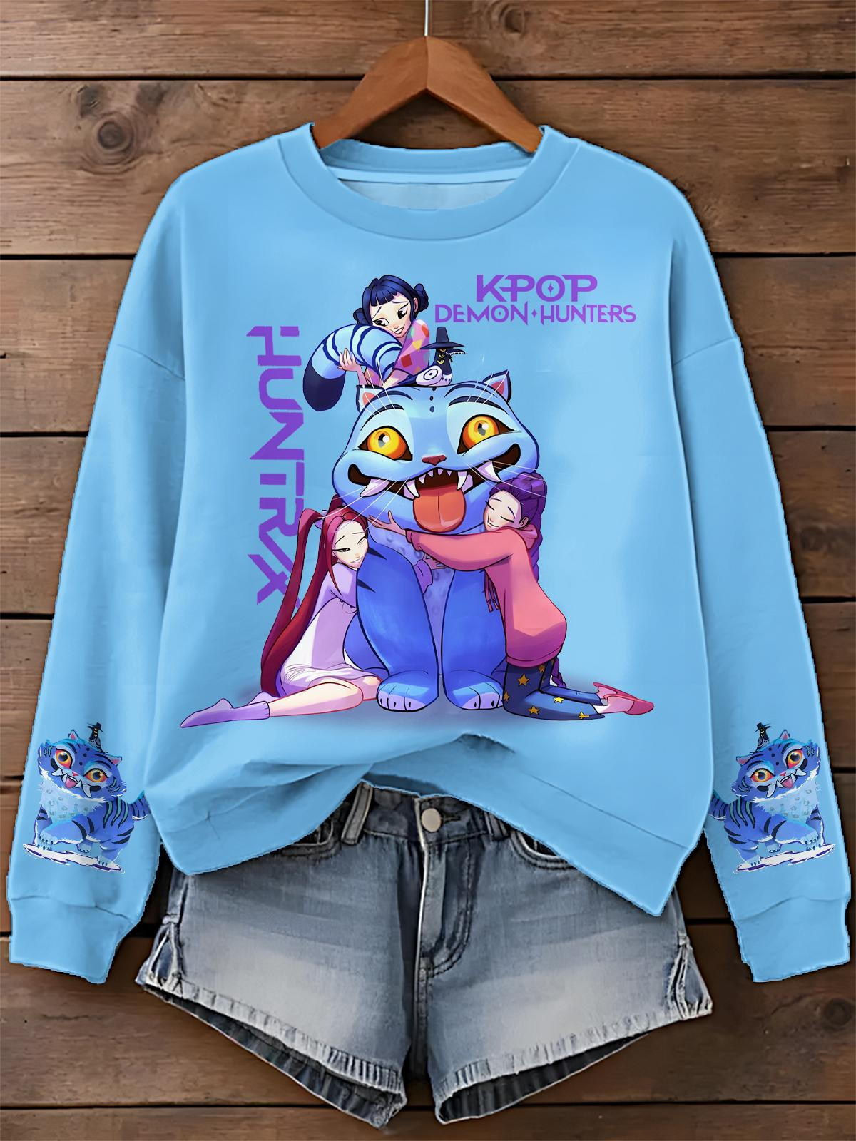 KPop Demon Hunters Printed Long Sleeve Casual Top