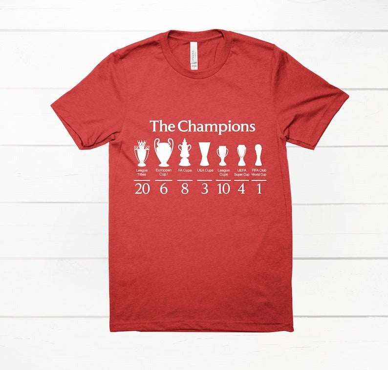 The Champions Liverpool Soccer Fans Round Neck Short Sleeve Men's T-shirt