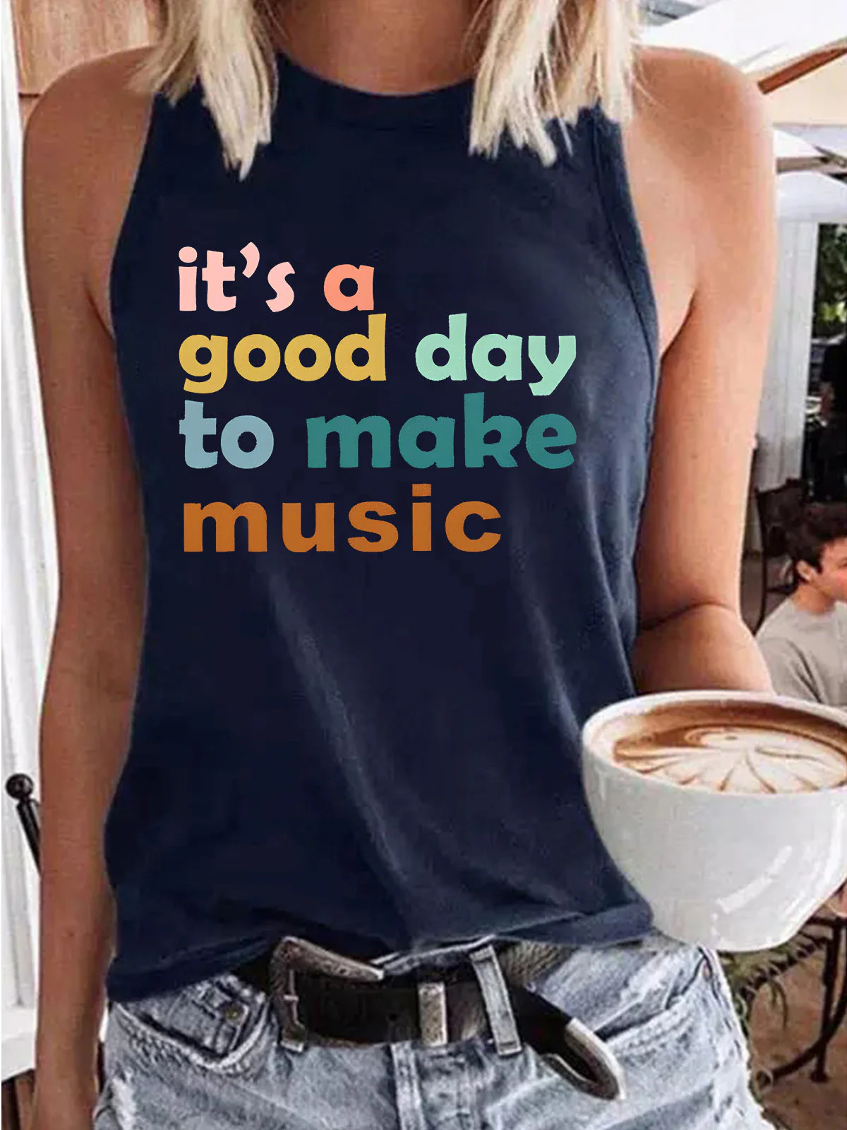 Print Casual Sleeveless Top