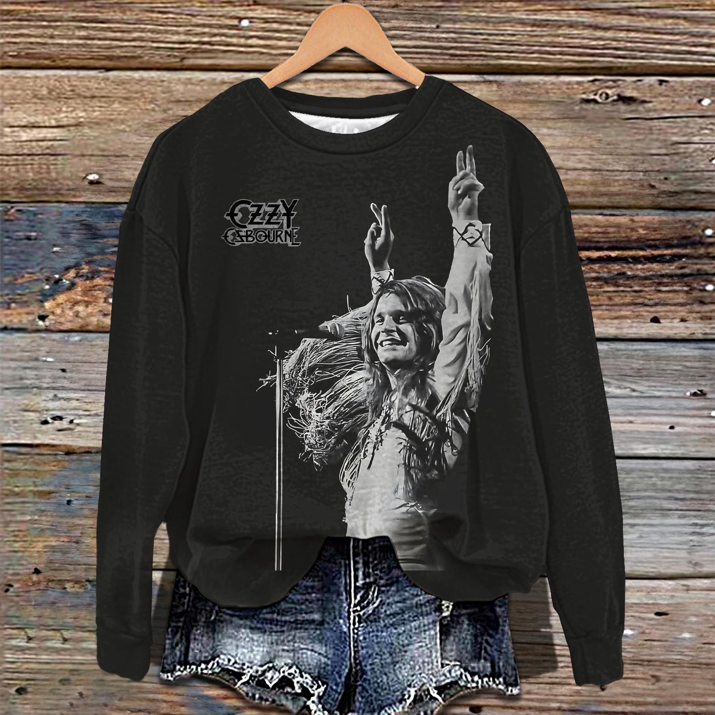 No More Tour Ozzy Osbourne Printed Long Sleeve Casual Top