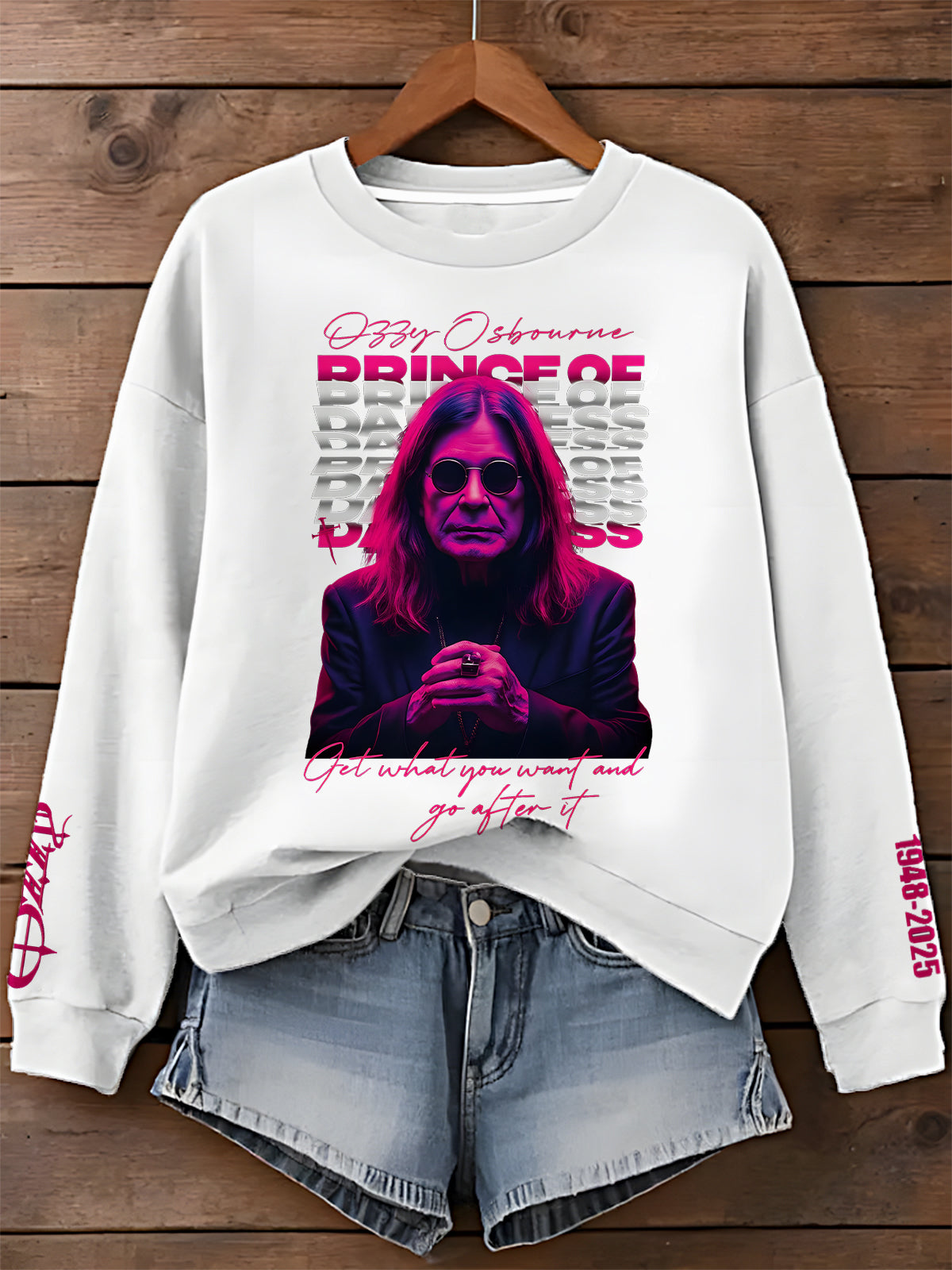 Ozzy Osbourne Printed Long Sleeve Casual Top