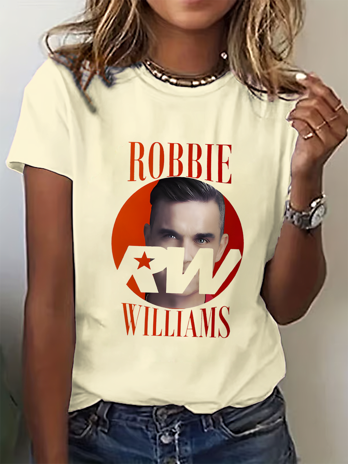 ロビー・ウィリアムズ 2025 ツアー クルーネック Tシャツ
