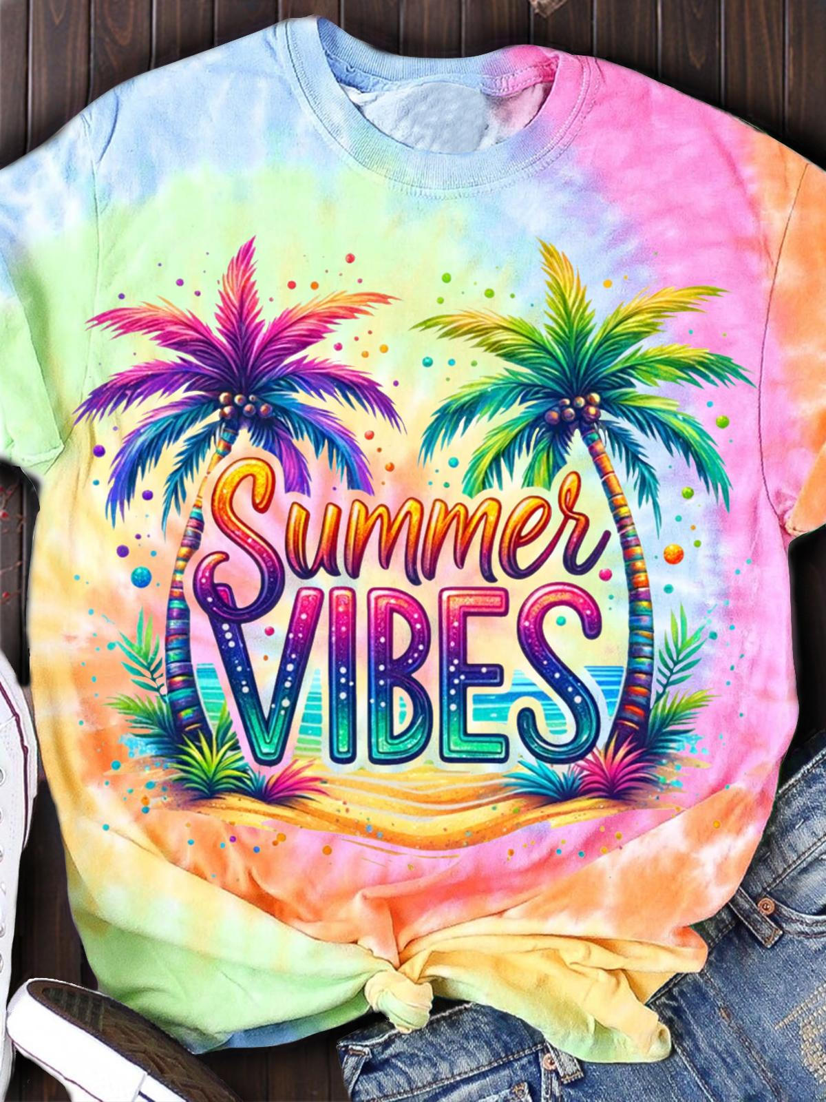 Summer Vibes Printed Tie Dye Top