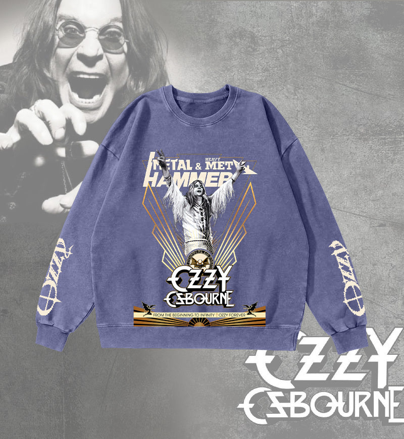 Ozzy Osbourne Round Neck Washed Sweatshirt