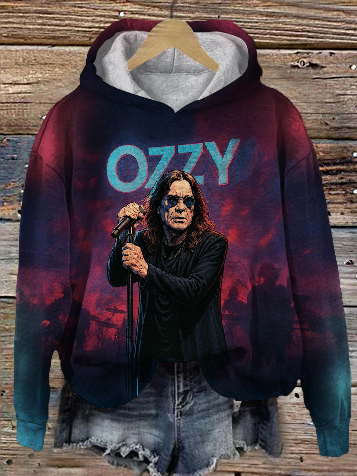 Ozzy Osbourne Long Sleeve Printed Hoodie