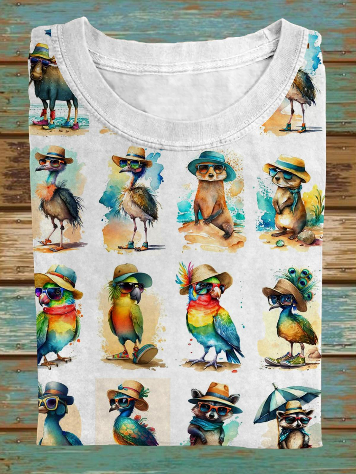 バケーションバードクルーネックTシャツ