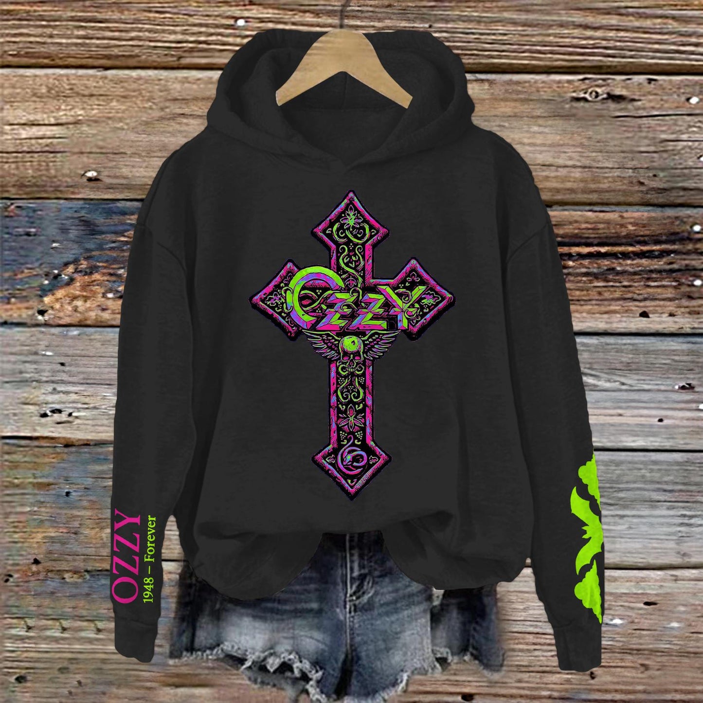 In Memory of Ozzy Osbourne Long Sleeve Printed Hoodie