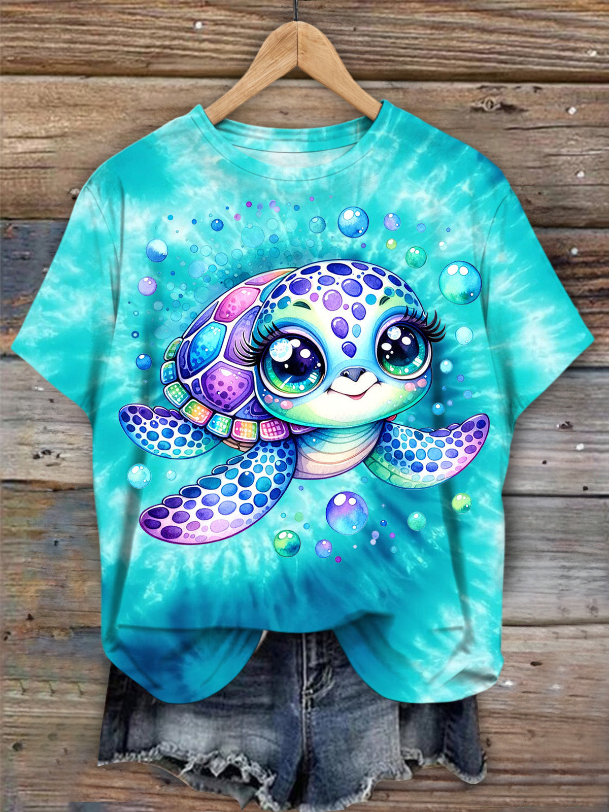かわいいベビータートルクルーネックTシャツ
