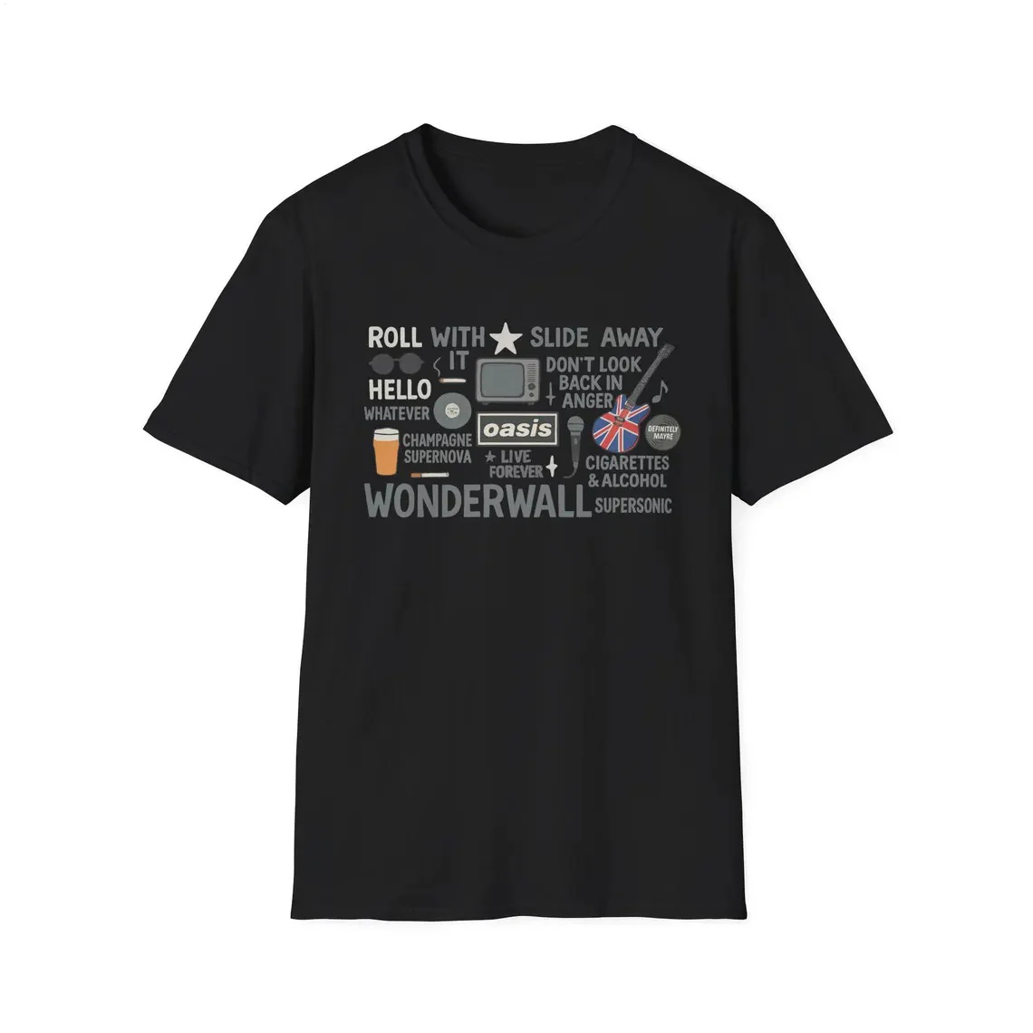 Oasis Muisc Fans Unisex Cotton Crew Neck T-shirt