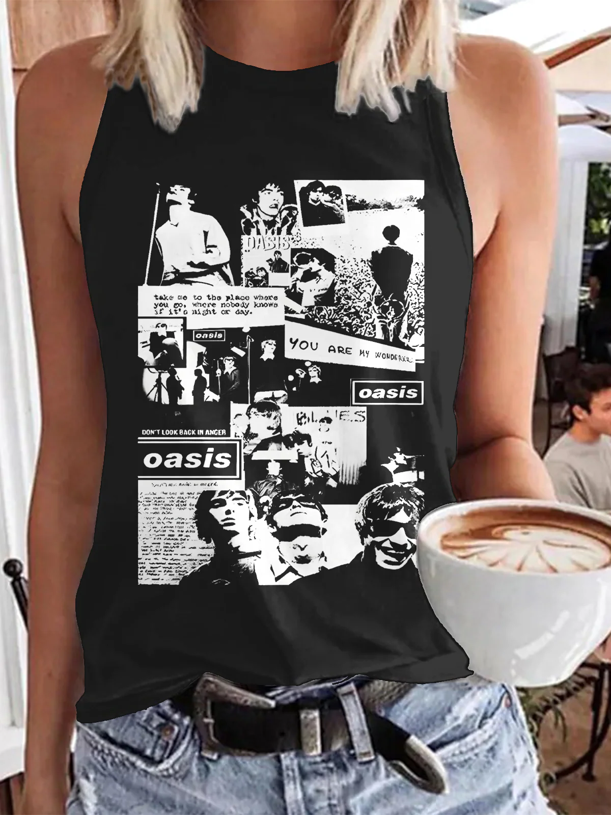Oasis 2025 Tour Print Casual Sleeveless Top