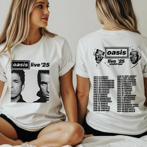 Oasis Band Fans Crew Neck Cotton T-shirts