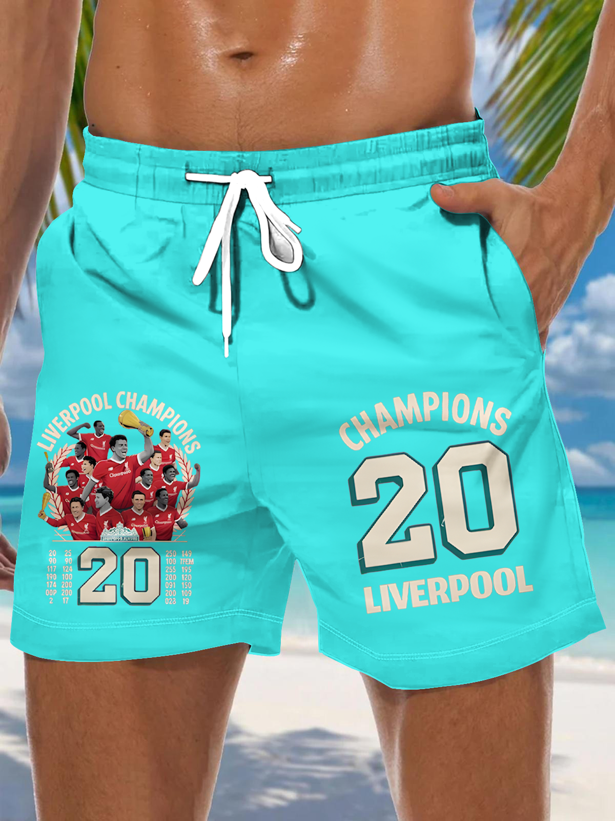 The Champions Liverpool Soccer Fans Men's Print Pocket Shorts