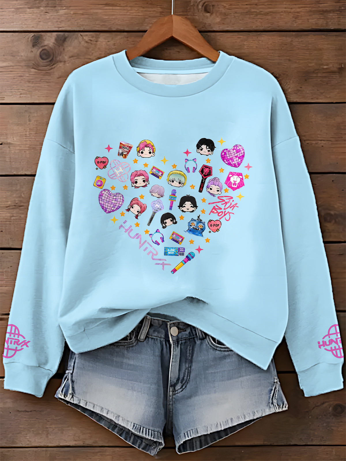 Demon Hunters Printed Long Sleeve Casual Top