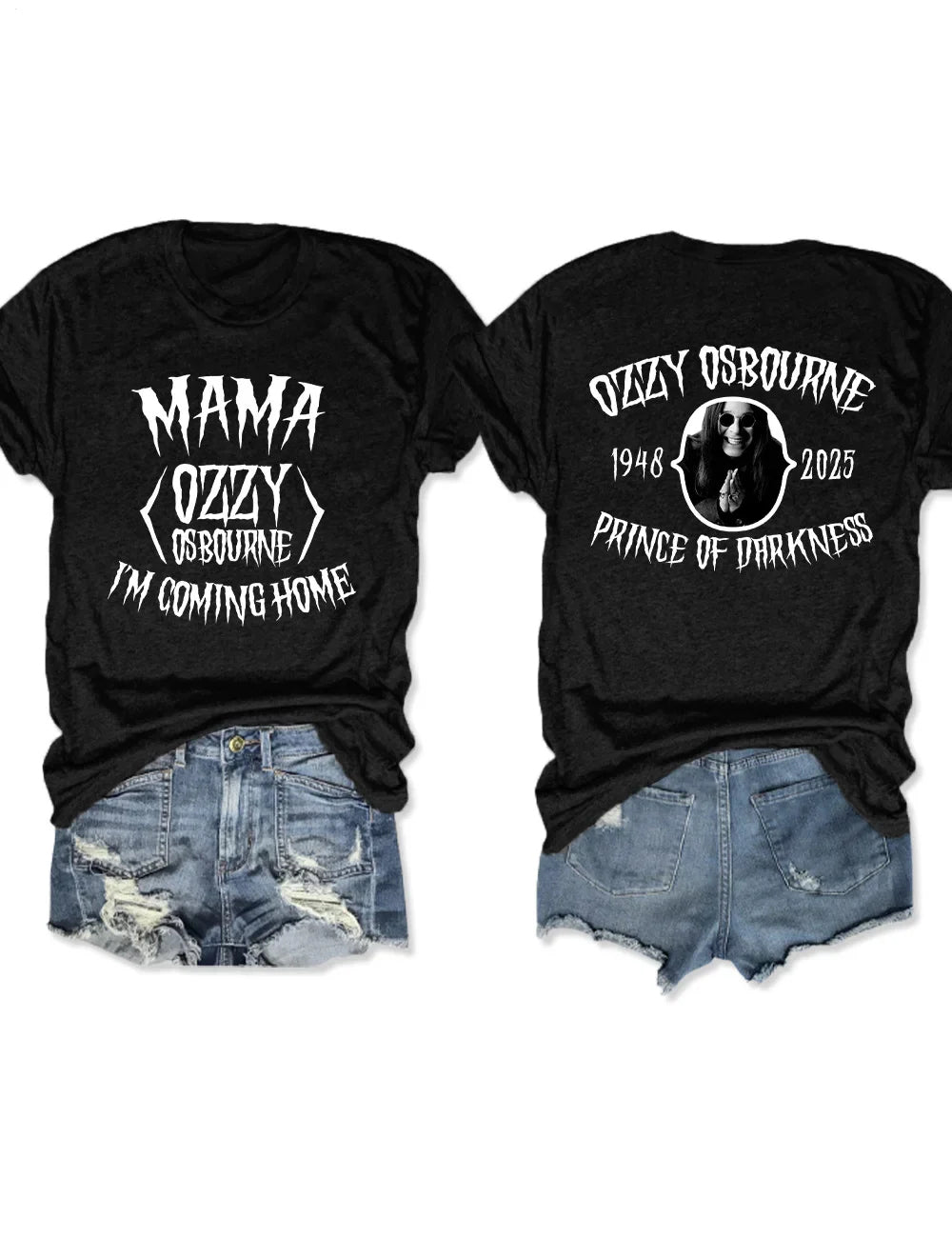 ママ、家に帰るよプリントクルーネックTシャツ