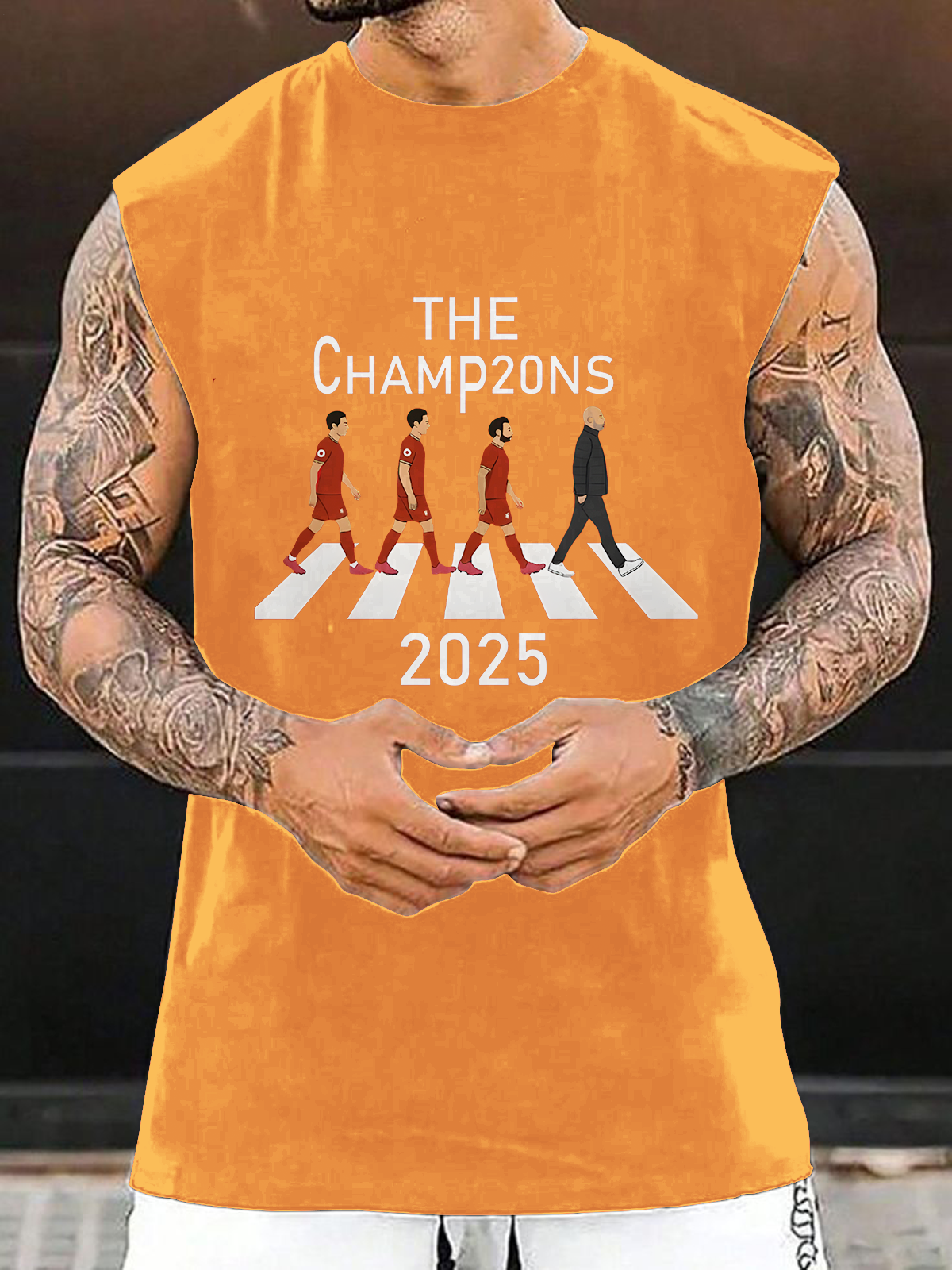 리버풀 챔피언 2025 축구 팬 기념 민소매 라운드넥 남성용 탱크 탑