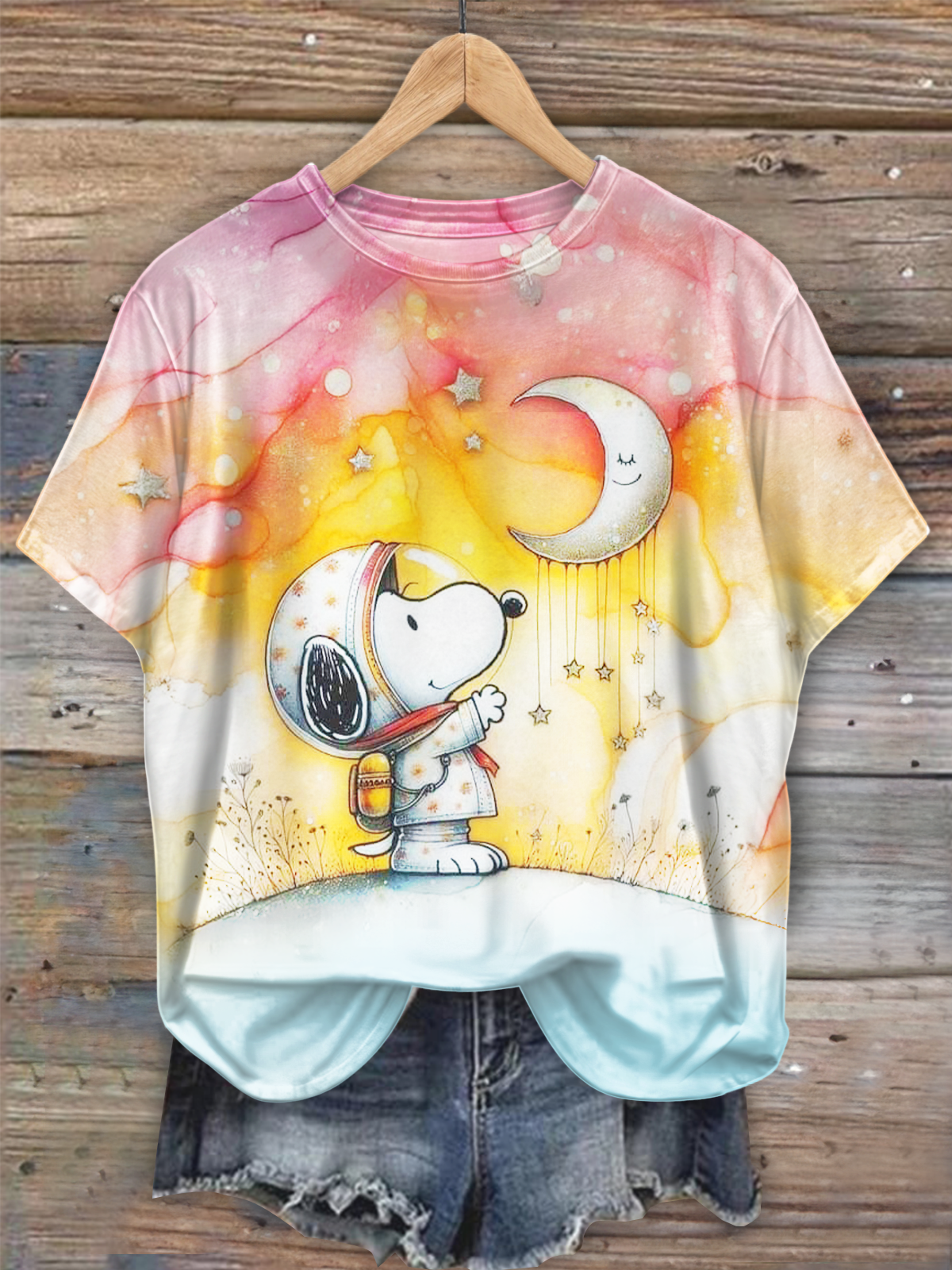 Fun Vacation Snoopy Planet Cruise Crew Neck T-shirt