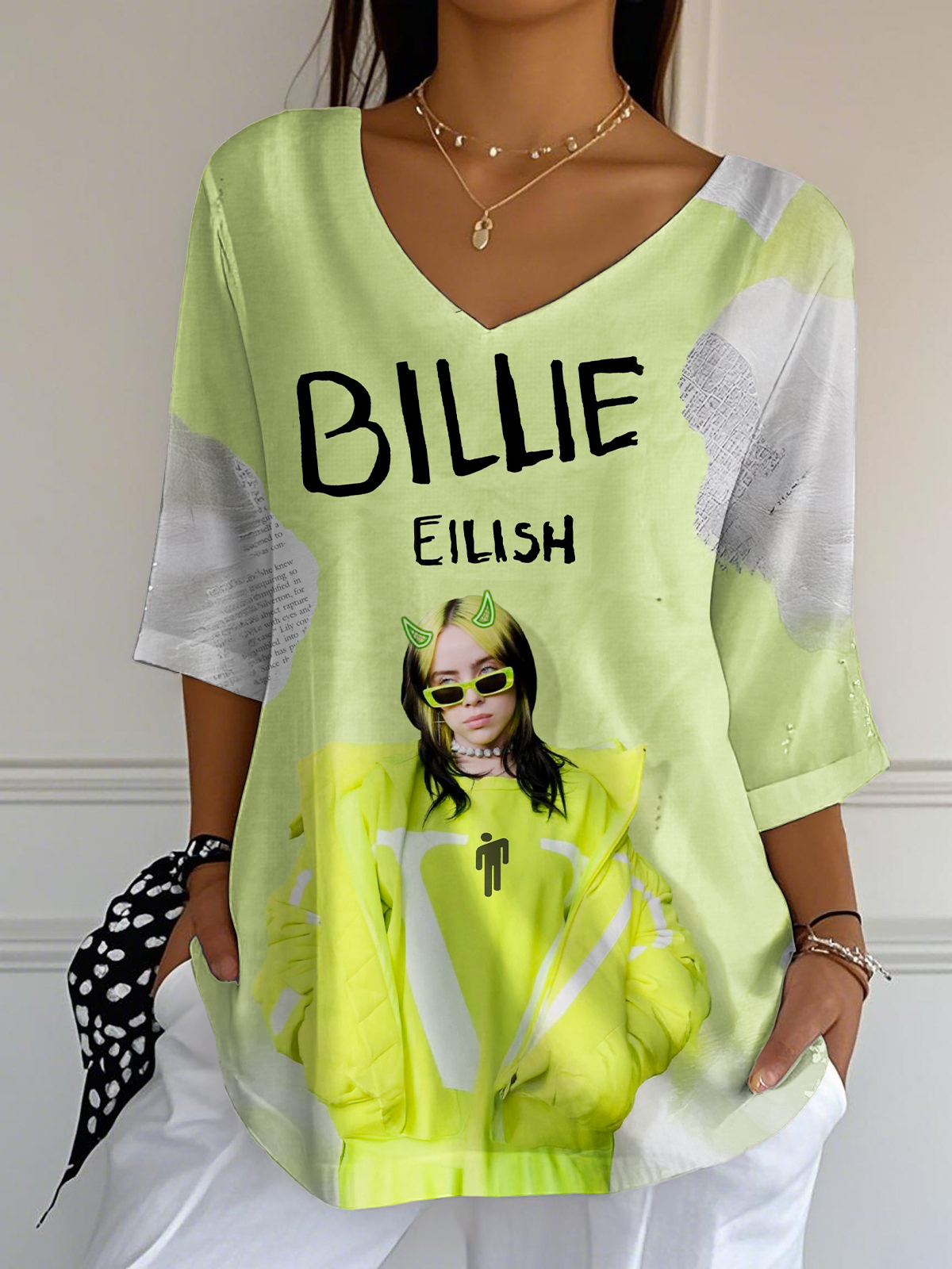 Billie Eilish Ladies Loose Short Sleeve T-shirt