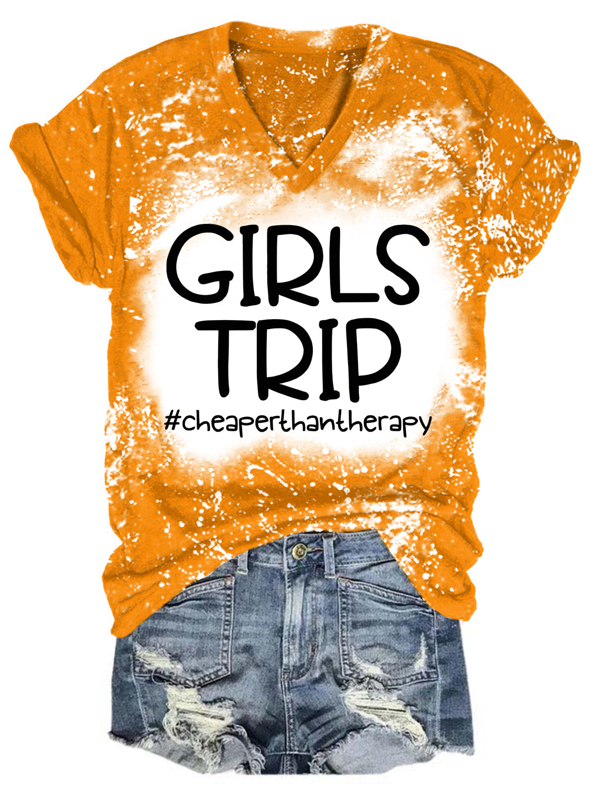 T-shirt col V blanchissant pour filles