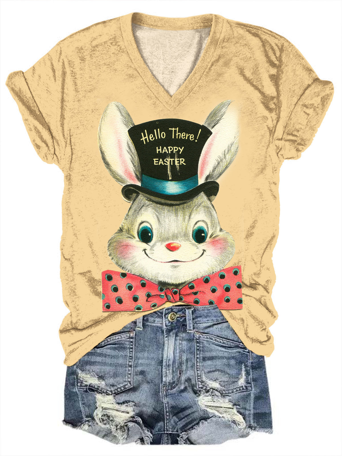 Haut à imprimé vintage lapin de Pâques