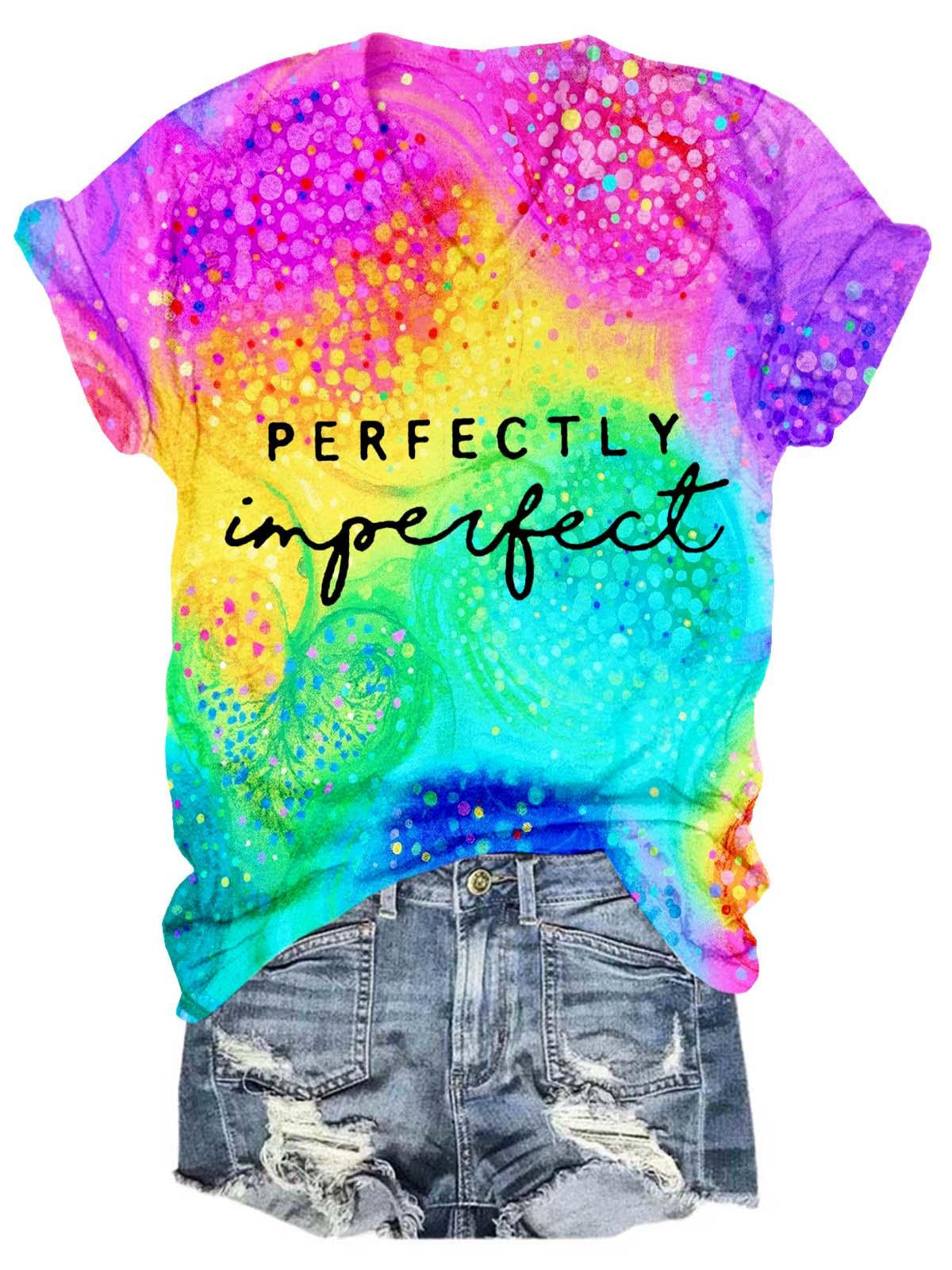 T-shirt col V tie-dye parfaitement imparfait
