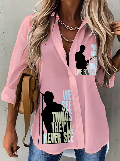 Women's Oasis Live Tour 2025  Printed Casual Shirt