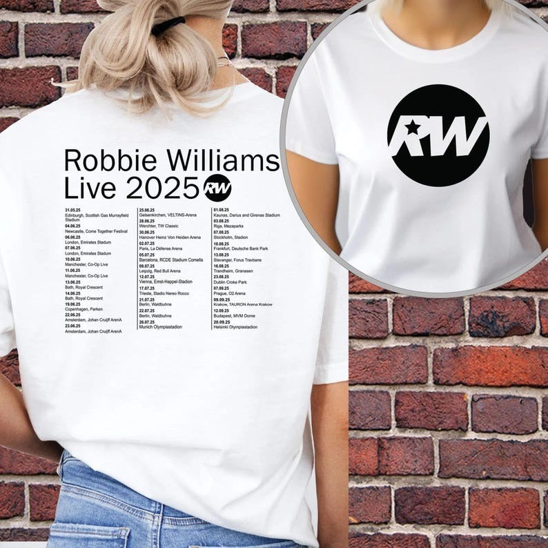 Robbie Williams Live 2025 Concert Tee