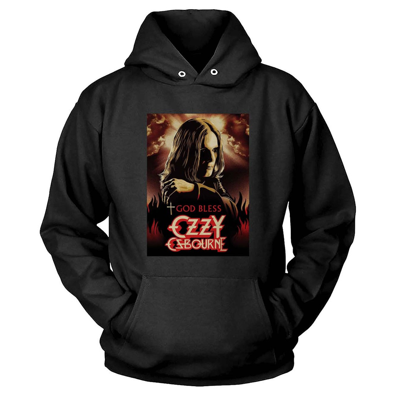 Unisex In Memory of Ozzy Osbourne Hooded Pocket Sweatshirt