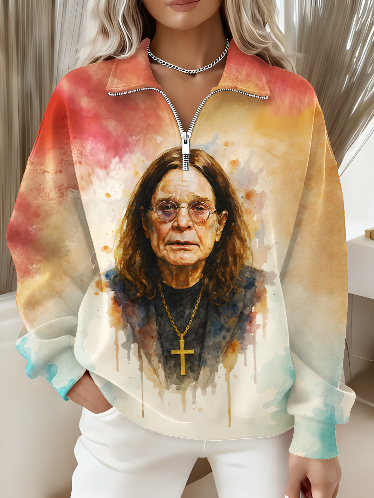Women's Ozzy Osbourne Long Sleeve Zipper Sweatshirt