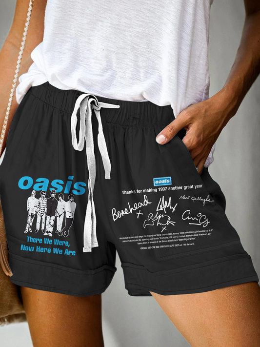 Oasis 2025 Tour Print Casual Shorts