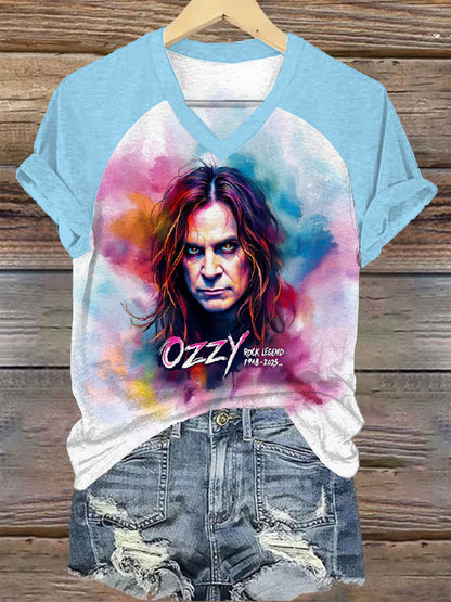 Ozzy Osbourne Art Painting V-Neck T-shirt