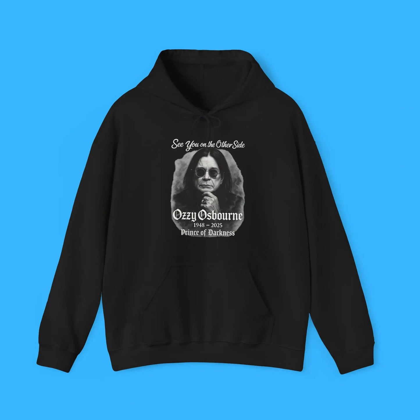 Unisex RIP Ozzy Osbourne Print Hooded Pocket Sweatshirt