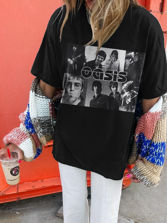 Oasis Band Fans Crew Neck Cotton Tee