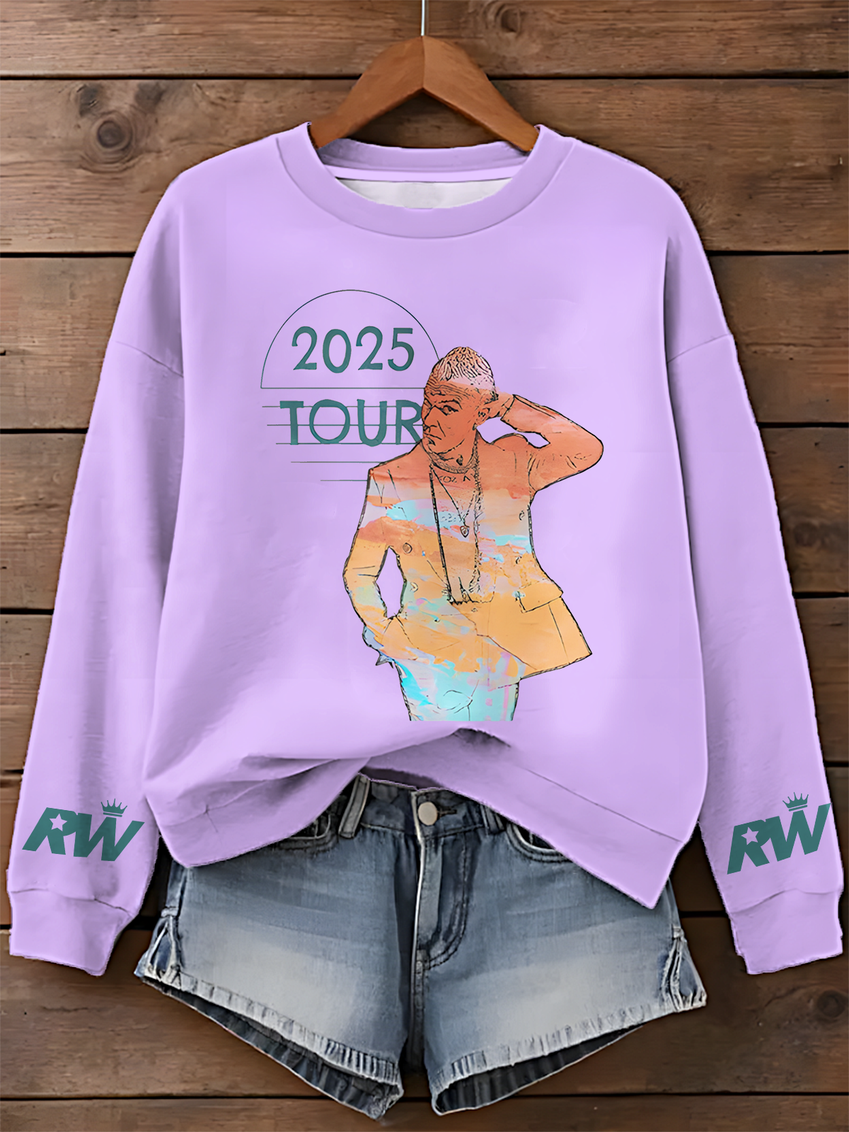 Robbie Williams 2025 Tour Printed Long Sleeve Casual Top