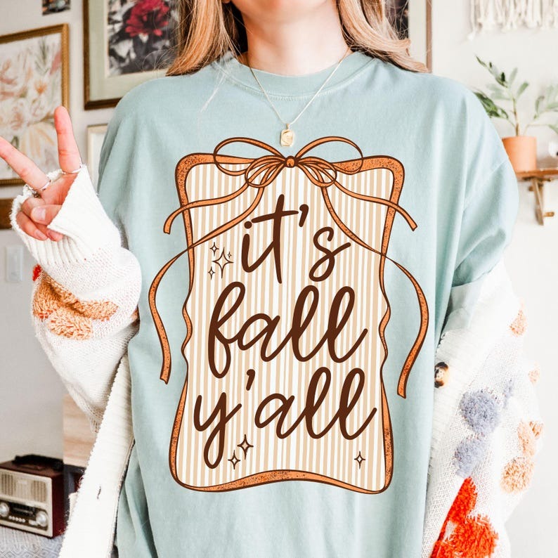 It's Fall Y'all Coquette Crew Neck T-shirt
