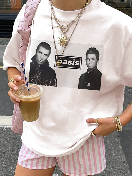 Oasis 2025 Tour Band Fans Crew Neck Cotton T-shirt