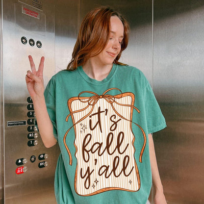 It's Fall Y'all Coquette Crew Neck T-shirt