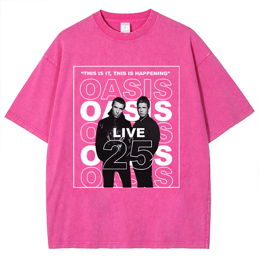 Oasis Live Tour 2025 Vintage T-shirt