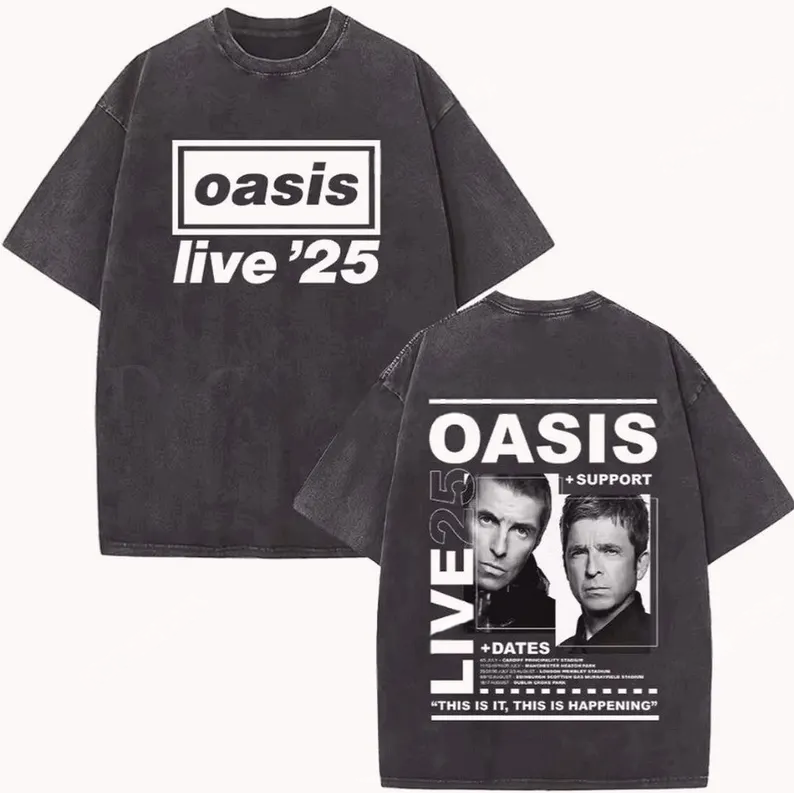 Oasis Live Tour 2025 Retro Tee