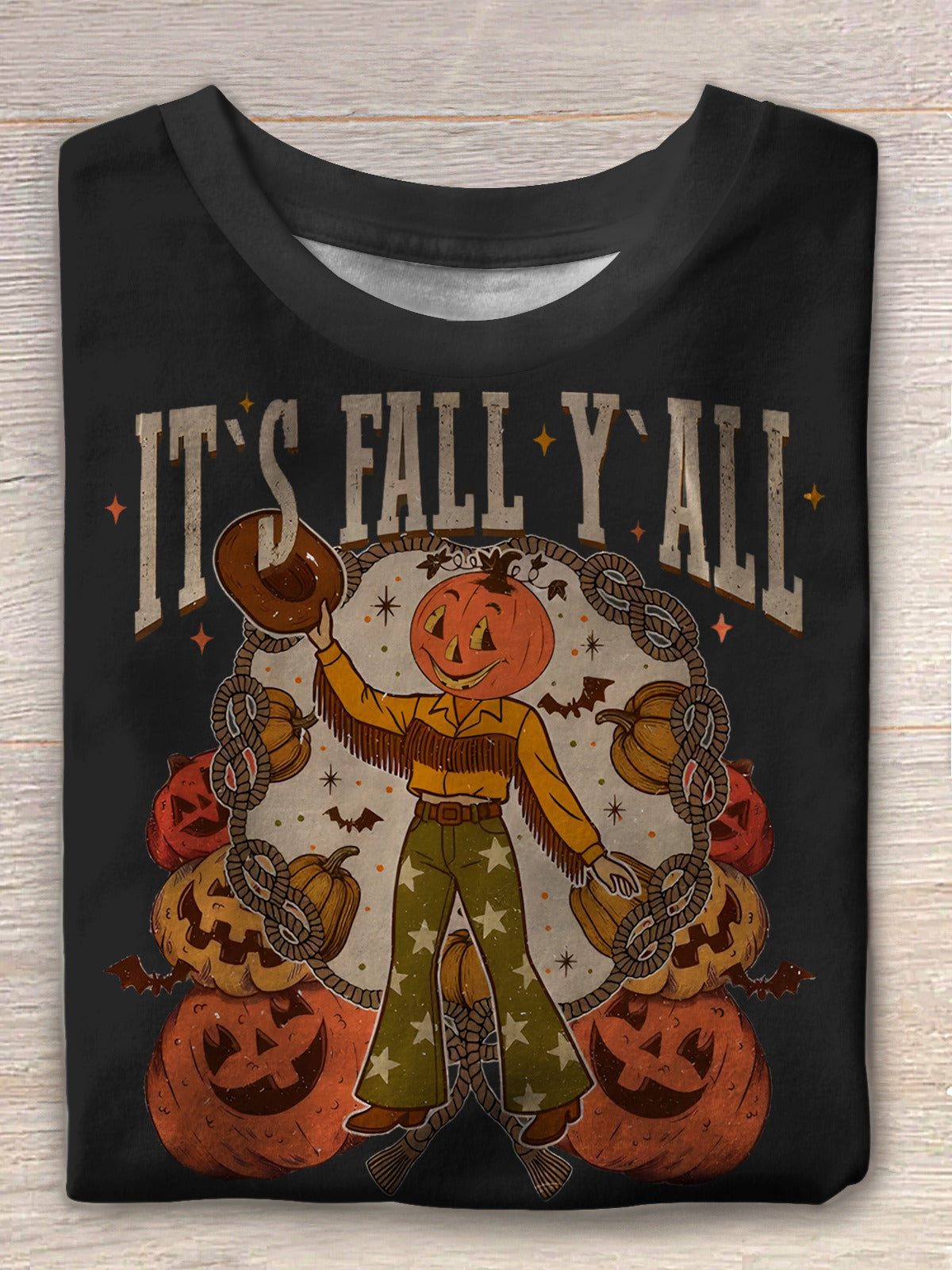 It's Fall Tall Funny Halloween Crew Neck T-shirt