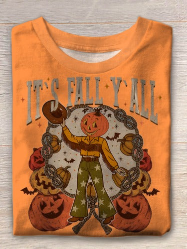 It's Fall Tall Funny Halloween Crew Neck T-shirt