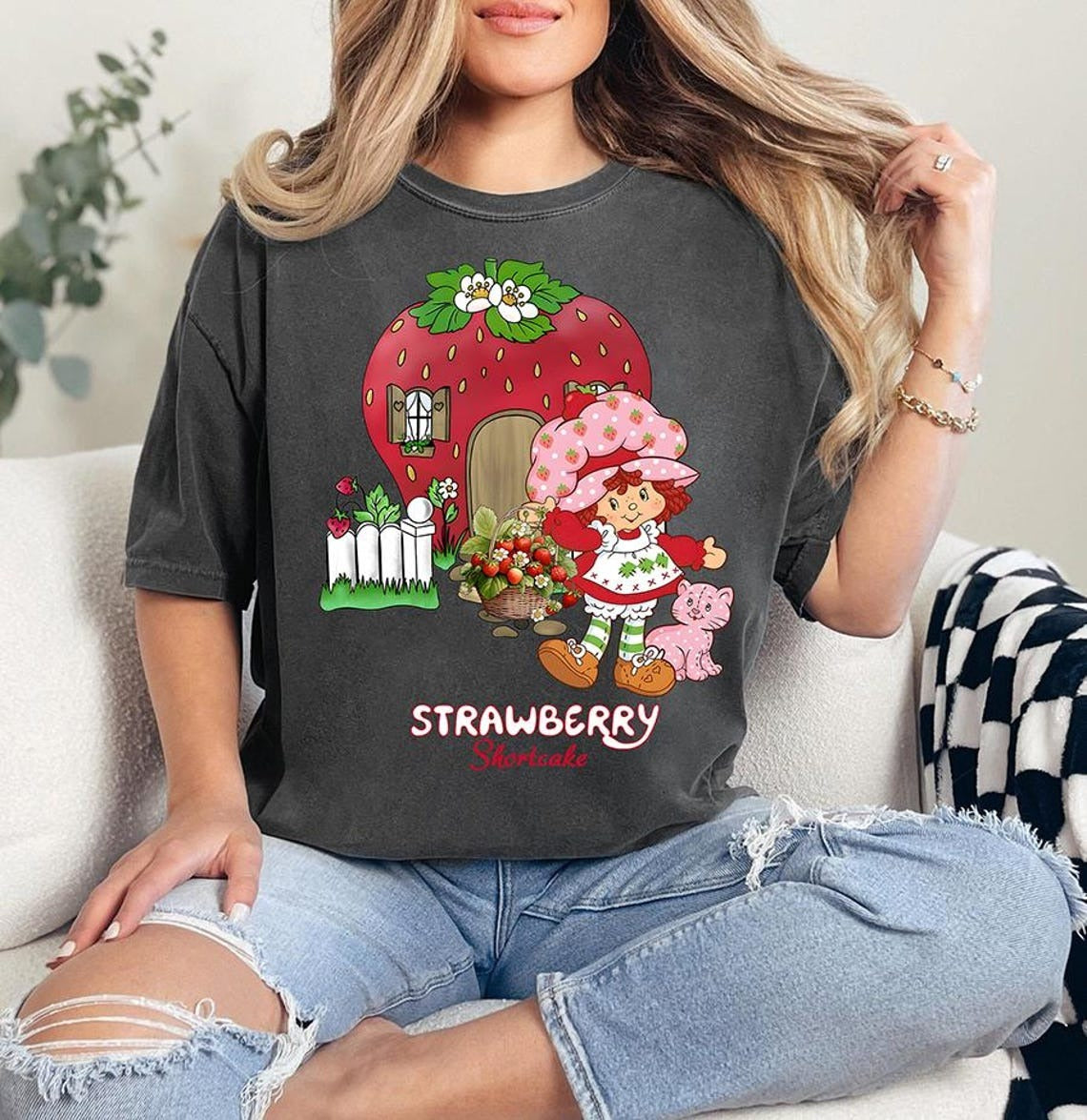 ヴィンテージ カートゥーンプリント クルーネック Tシャツ