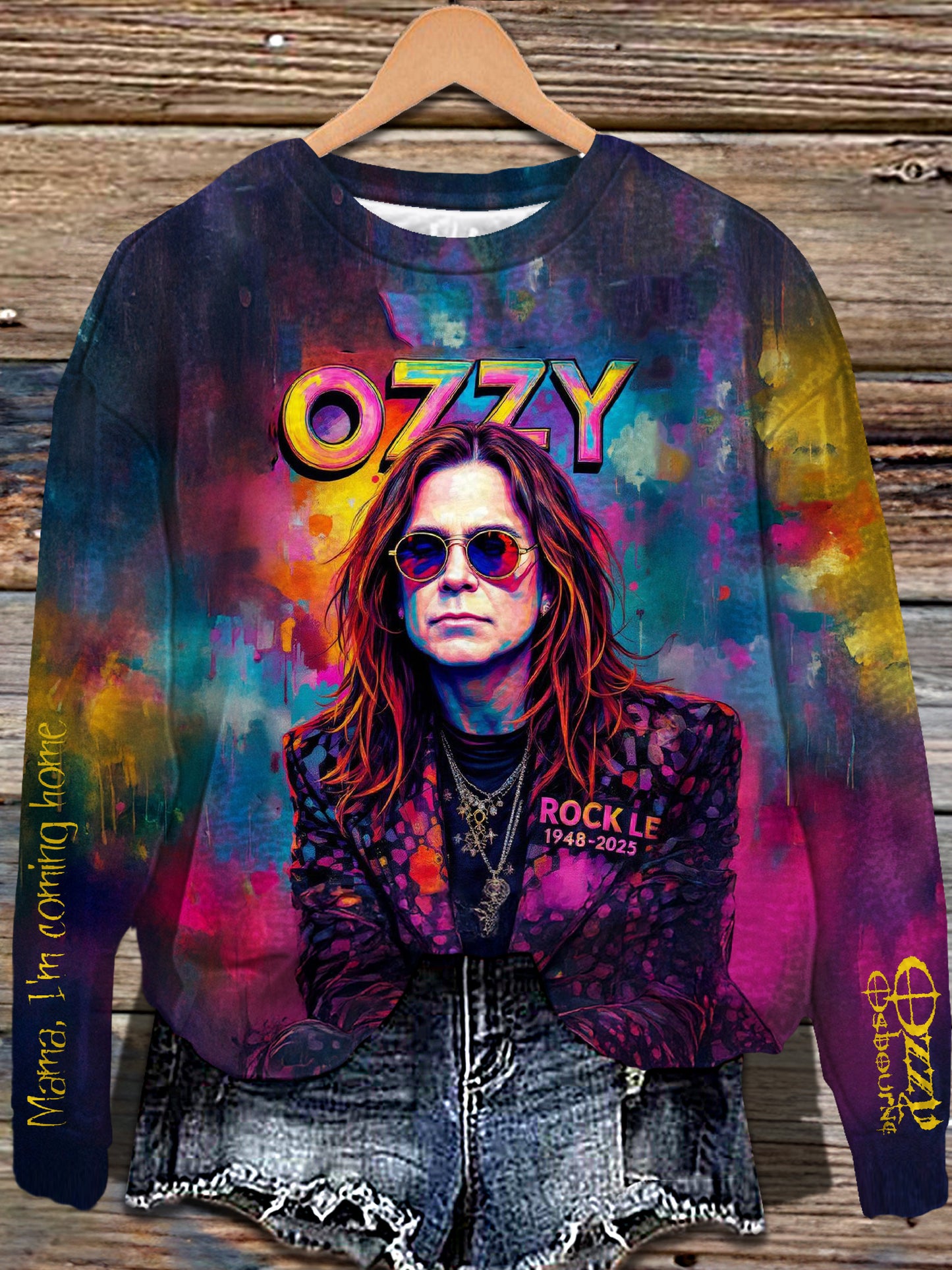 Ozzy Osbourne Art Printed Long Sleeve Casual Top