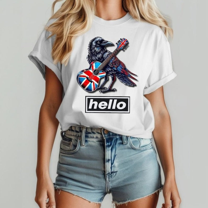 Oasis Hello Graphic  Print Crew Neck T-shirt