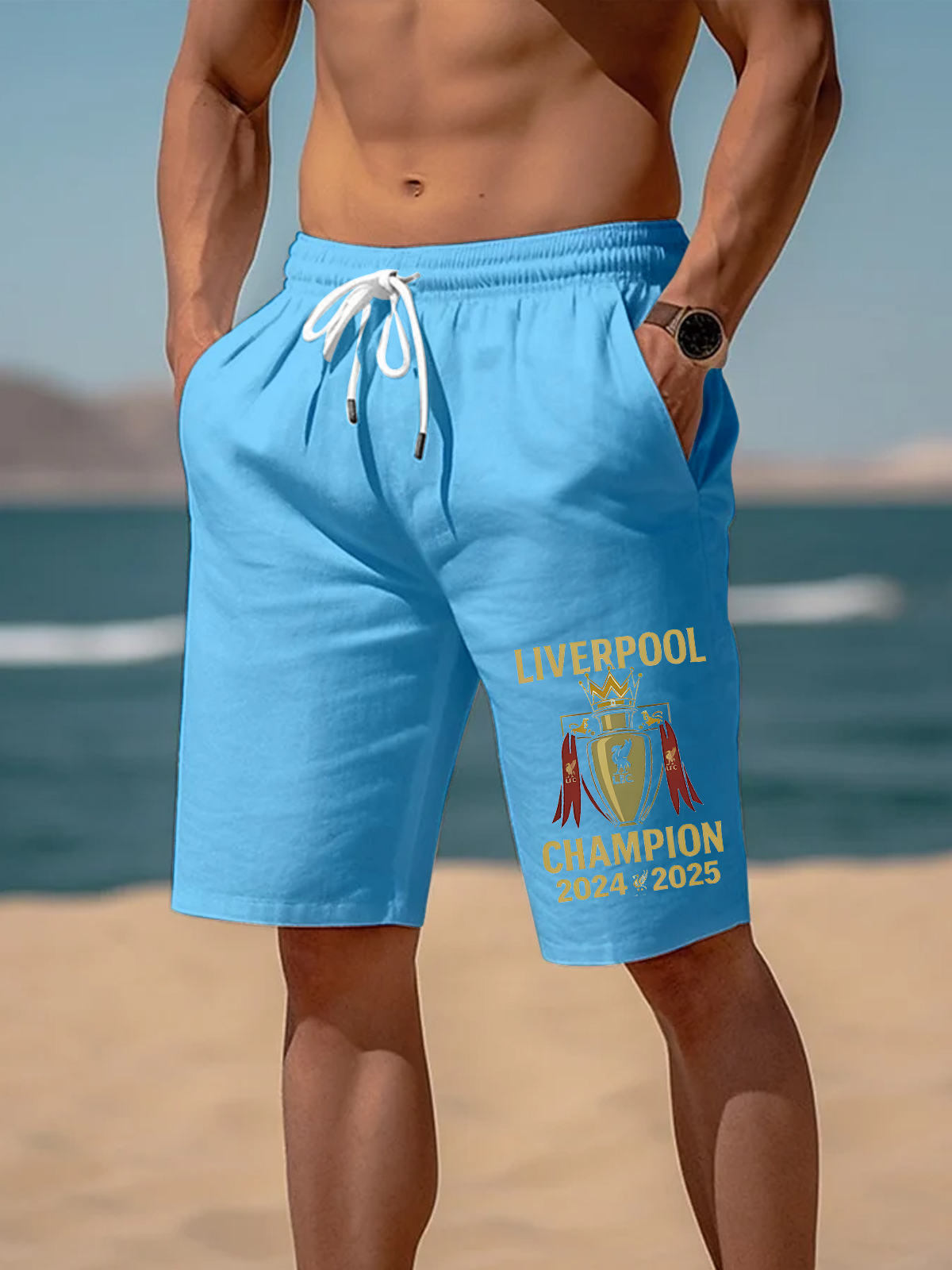 Liverpool Champions 2025 Men's Print Pocket Shorts