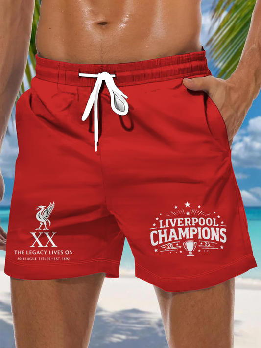 Liverpool Champions 2025 Men's Print Pocket Shorts