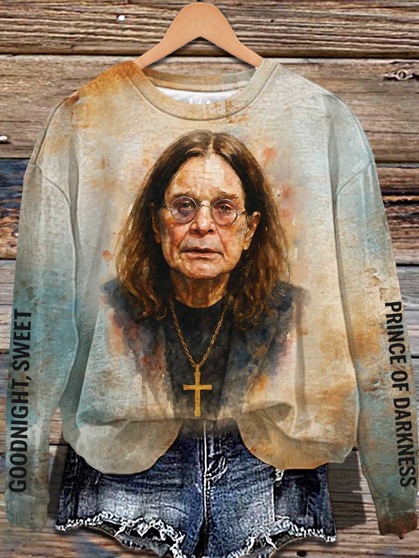 Ozzy Osbourne Printed Long Sleeve Casual Top