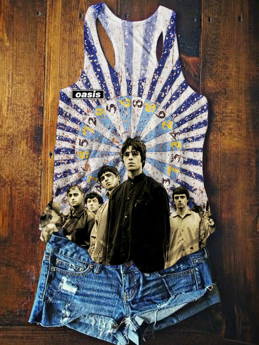 Oasis Music Fans Printed Casual Tank Top