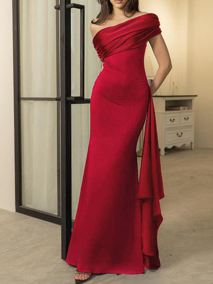 Imperial Senior Sense Of One-Shoulder Maxi Dress