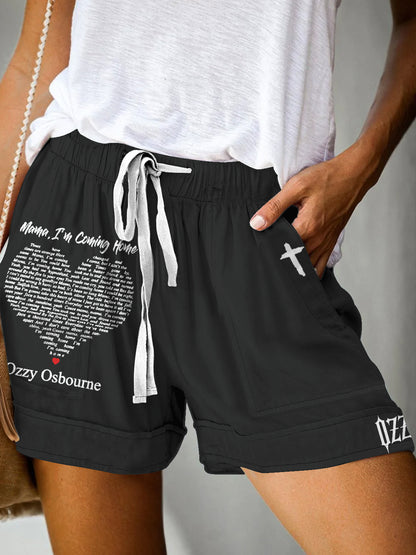 No Longer Touring Ozzy Osbourne Print Casual Shorts